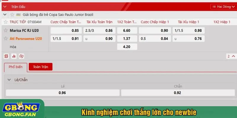 Kinh nghiệm chơi thắng lớn cho newbie