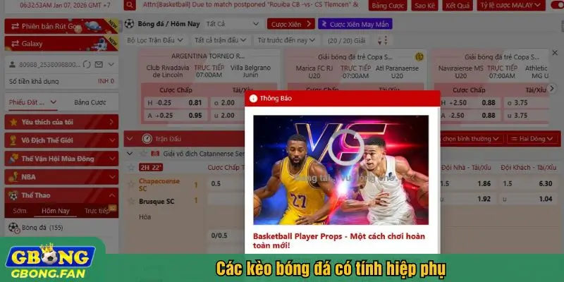 Các kèo bóng đá có tính hiệp phụ