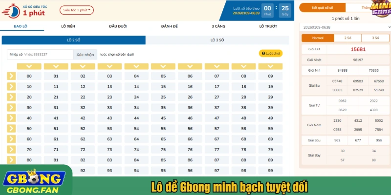 Lô đề Gbong minh bạch tuyệt đối