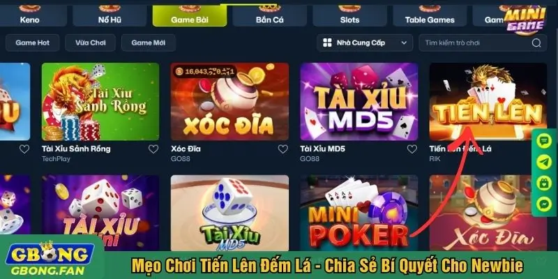 Mẹo chơi tiến lên đếm lá