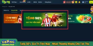 Tặng 50% giá trị tiền nạp