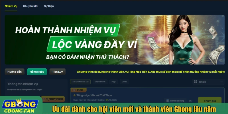 Ưu đãi dành cho hội viên mới và thành viên Gbong lâu năm